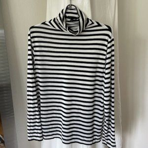 ATM Cotton T-Neck, Size M, Black and white